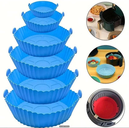 SET 6 Canastas de Silicona para AIR FRYER