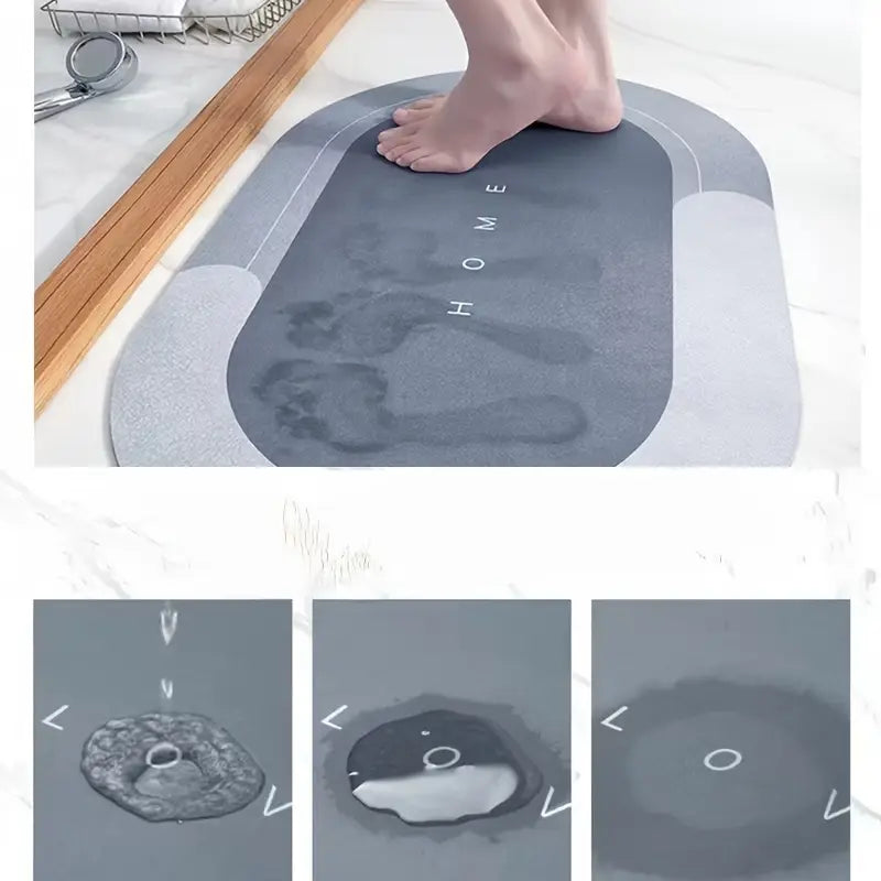 PROMO 2x1 Tapete De Baño Ultra Absorbente Antideslizante Color Gris