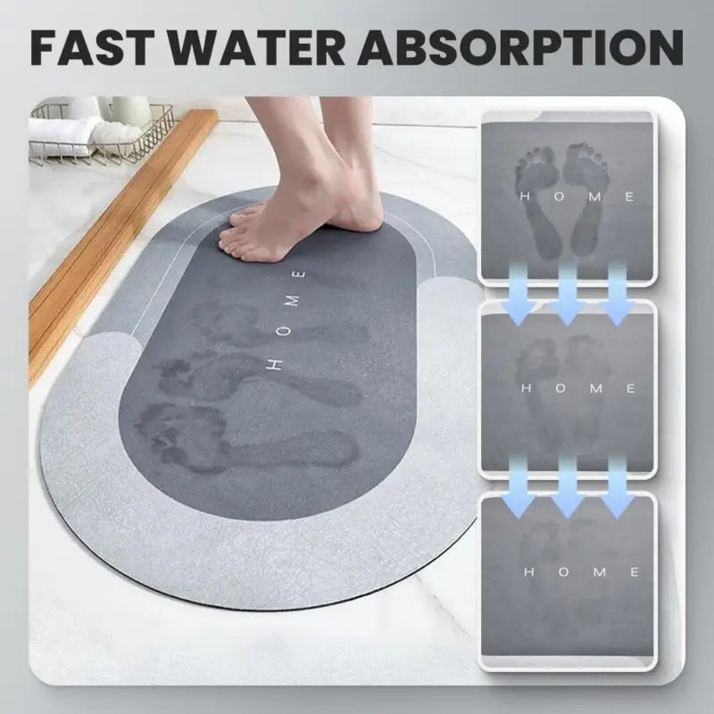 PROMO 2x1 Tapete De Baño Ultra Absorbente Antideslizante Color Gris